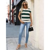 image:imageWIHOLL Womens Lightweight Sweater Spring Summer Fall Outfits Cap Sleeve Hollow Out Knit Fashion Clothing 2026Apricot Green Stripes