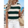 image:imageWIHOLL Womens Lightweight Sweater Spring Summer Fall Outfits Cap Sleeve Hollow Out Knit Fashion Clothing 2026Apricot Green Stripes