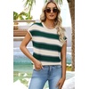 image:imageWIHOLL Womens Lightweight Sweater Spring Summer Fall Outfits Cap Sleeve Hollow Out Knit Fashion Clothing 2026Apricot Green Stripes