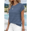 image:imageWIHOLL Womens Lightweight Sweater Spring Summer Fall Outfits Cap Sleeve Hollow Out Knit Fashion Clothing 2026Blue