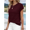 image:imageWIHOLL Womens Lightweight Sweater Spring Summer Fall Outfits Cap Sleeve Hollow Out Knit Fashion Clothing 2026Burgundy
