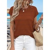 image:imageWIHOLL Womens Lightweight Sweater Spring Summer Fall Outfits Cap Sleeve Hollow Out Knit Fashion Clothing 2026Caramel