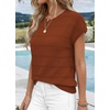 image:imageWIHOLL Womens Lightweight Sweater Spring Summer Fall Outfits Cap Sleeve Hollow Out Knit Fashion Clothing 2026Caramel