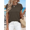 image:imageWIHOLL Womens Lightweight Sweater Spring Summer Fall Outfits Cap Sleeve Hollow Out Knit Fashion Clothing 2026Chocolate Brown