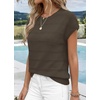 image:imageWIHOLL Womens Lightweight Sweater Spring Summer Fall Outfits Cap Sleeve Hollow Out Knit Fashion Clothing 2026Chocolate Brown