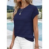 image:imageWIHOLL Womens Lightweight Sweater Spring Summer Fall Outfits Cap Sleeve Hollow Out Knit Fashion Clothing 2026Dark Blue