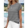 image:imageWIHOLL Womens Lightweight Sweater Spring Summer Fall Outfits Cap Sleeve Hollow Out Knit Fashion Clothing 2026Gray