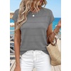 image:imageWIHOLL Womens Lightweight Sweater Spring Summer Fall Outfits Cap Sleeve Hollow Out Knit Fashion Clothing 2026Gray