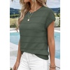 image:imageWIHOLL Womens Lightweight Sweater Spring Summer Fall Outfits Cap Sleeve Hollow Out Knit Fashion Clothing 2026Green
