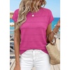 image:imageWIHOLL Womens Lightweight Sweater Spring Summer Fall Outfits Cap Sleeve Hollow Out Knit Fashion Clothing 2026Hot Pink
