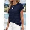 image:imageWIHOLL Womens Lightweight Sweater Spring Summer Fall Outfits Cap Sleeve Hollow Out Knit Fashion Clothing 2026Navy Blue