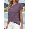 image:imageWIHOLL Womens Lightweight Sweater Spring Summer Fall Outfits Cap Sleeve Hollow Out Knit Fashion Clothing 2026Purple