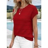 image:imageWIHOLL Womens Lightweight Sweater Spring Summer Fall Outfits Cap Sleeve Hollow Out Knit Fashion Clothing 2026Red