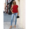 image:imageWIHOLL Womens Lightweight Sweater Spring Summer Fall Outfits Cap Sleeve Hollow Out Knit Fashion Clothing 2026Red