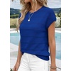 image:imageWIHOLL Womens Lightweight Sweater Spring Summer Fall Outfits Cap Sleeve Hollow Out Knit Fashion Clothing 2026Royal Blue