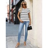 image:imageWIHOLL Womens Lightweight Sweater Spring Summer Fall Outfits Cap Sleeve Hollow Out Knit Fashion Clothing 2026White Black Stripes