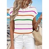 image:imageWIHOLL Womens Lightweight Sweater Spring Summer Fall Outfits Cap Sleeve Hollow Out Knit Fashion Clothing 2026White Rainbow