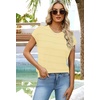 image:imageWIHOLL Womens Lightweight Sweater Spring Summer Fall Outfits Cap Sleeve Hollow Out Knit Fashion Clothing 2026Yellow