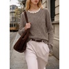 image:imageWIHOLL Womens Long Sleeve Shirts Lightweight Tunic Fall Top Sweaters 202601khaki
