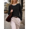 image:imageWIHOLL Womens Long Sleeve Shirts Lightweight Tunic Fall Top Sweaters 202602black