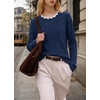 image:imageWIHOLL Womens Long Sleeve Shirts Lightweight Tunic Fall Top Sweaters 202602blue