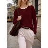 image:imageWIHOLL Womens Long Sleeve Shirts Lightweight Tunic Fall Top Sweaters 202603red