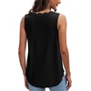 image:imageWIHOLL Womens Loose Fit V Neck Lace Sleeveless Summer Tank Top1black