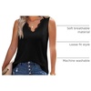 image:imageWIHOLL Womens Loose Fit V Neck Lace Sleeveless Summer Tank Top1black