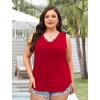image:imageWIHOLL Womens Loose Fit V Neck Lace Sleeveless Summer Tank Top1red