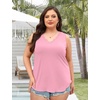 image:imageWIHOLL Womens Loose Fit V Neck Lace Sleeveless Summer Tank Top2cream Pink
