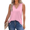 image:imageWIHOLL Womens Loose Fit V Neck Lace Sleeveless Summer Tank Top2cream Pink