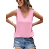 image:imageWIHOLL Womens Loose Fit V Neck Lace Sleeveless Summer Tank Top2cream Pink