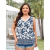 image:imageWIHOLL Womens Loose Fit V Neck Lace Sleeveless Summer Tank Top3floral Ethnic