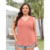 image:imageWIHOLL Womens Loose Fit V Neck Lace Sleeveless Summer Tank TopCoral