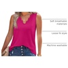 image:imageWIHOLL Womens Loose Fit V Neck Lace Sleeveless Summer Tank TopHot Pink