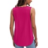 image:imageWIHOLL Womens Loose Fit V Neck Lace Sleeveless Summer Tank TopHot Pink
