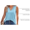 image:imageWIHOLL Womens Loose Fit V Neck Lace Sleeveless Summer Tank TopLight Blue