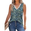 image:imageWIHOLL Womens Loose Fit V Neck Lace Sleeveless Summer Tank TopSfloral Blue