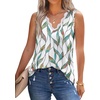 image:imageWIHOLL Womens Loose Fit V Neck Lace Sleeveless Summer Tank TopSmulti Leaf