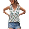 image:imageWIHOLL Womens Loose Fit V Neck Lace Sleeveless Summer Tank TopSmulti Leaf