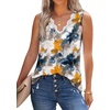 image:imageWIHOLL Womens Loose Fit V Neck Lace Sleeveless Summer Tank TopSmulti Teal