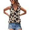 image:imageWIHOLL Womens Loose Fit V Neck Lace Sleeveless Summer Tank TopUbrown Leopard