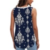 image:imageWIHOLL Womens Loose Fit V Neck Lace Sleeveless Summer Tank TopUnavy Blue Ethnic Pattern
