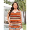 image:imageWIHOLL Womens Loose Fit V Neck Lace Sleeveless Summer Tank TopUorange Boho