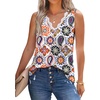 image:imageWIHOLL Womens Loose Fit V Neck Lace Sleeveless Summer Tank TopUtropical Bohemia