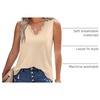 image:imageWIHOLL Womens Loose Fit V Neck Lace Sleeveless Summer Tank TopYellow Beige