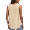 image:imageWIHOLL Womens Loose Fit V Neck Lace Sleeveless Summer Tank TopYellow Beige