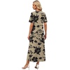 image:imageWIHOLL Womens Maxi Dresses V Neck Vacation Beach Sundresses Floral Travel Summer DressFloral Black Flowers