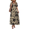 image:imageWIHOLL Womens Maxi Dresses V Neck Vacation Beach Sundresses Floral Travel Summer DressFloral Black Flowers