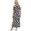 image:imageWIHOLL Womens Maxi Dresses V Neck Vacation Beach Sundresses Floral Travel Summer DressFloral Black White Geometry